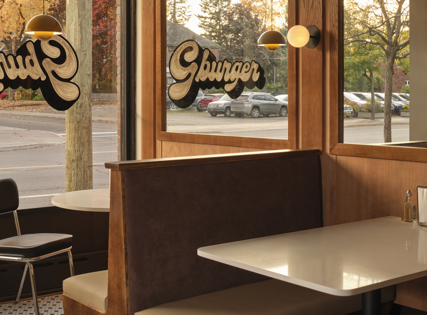 GBurger diner in Ottawa's Westboro neighbourhood, designed by DS Studio